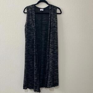 LuLaRoe Sleeveless Black and Gray Long Sweater Vest
